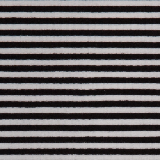 Jersey Swafing - Streifen - 3 mm - Weiß/Schwarz - Reststück ca. 100 cm